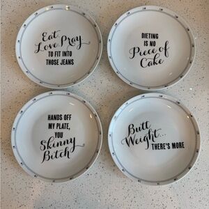 ✨ NWT Z Gallerie “Wait for Dessert” Dessert Plates – Set of 4 | New in Box ✨